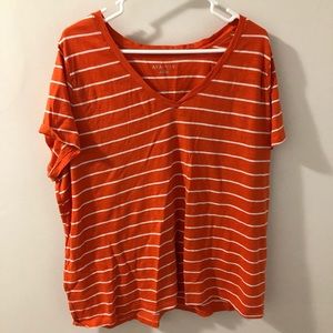 Orange/white tee Ava & Viv